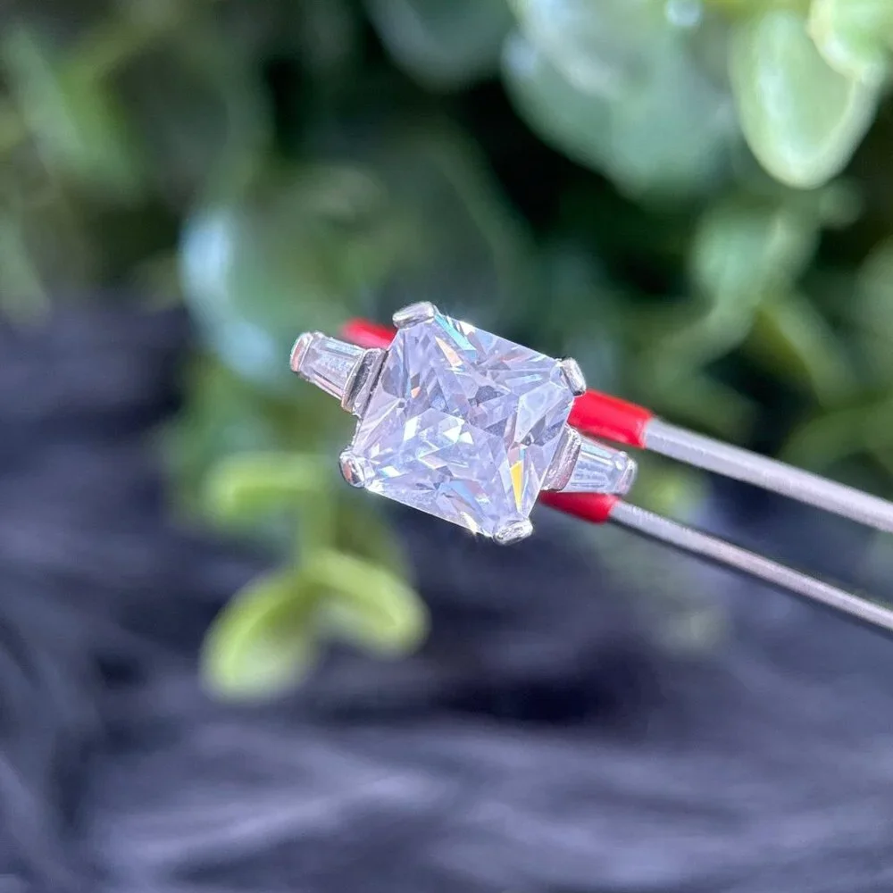 Sparkling‎ 3-Czs Silver 925 Ring